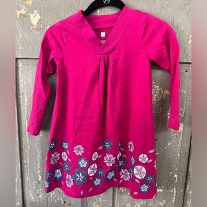 Pink Floral Long Sleeve Dress